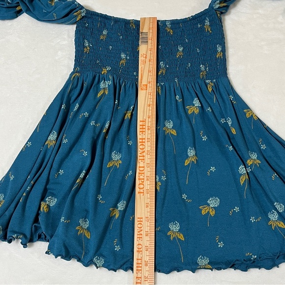 FREE PEOPLE Lana Smocked Tunic Mermaid Combo Color Size X-Small Boho - Picture 11 of 11